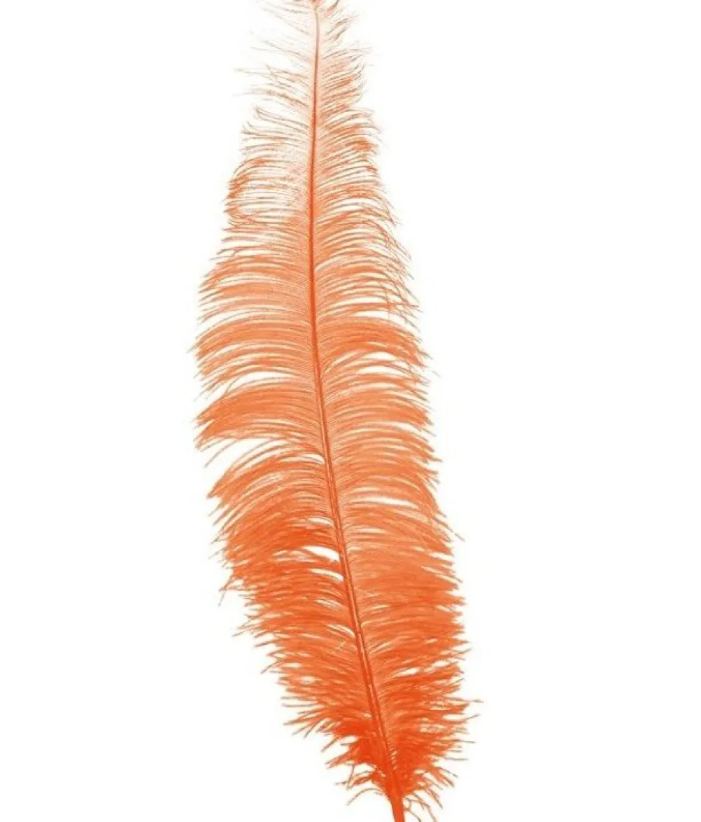Orange strudsefjer 35-45 cm, 12 stk
