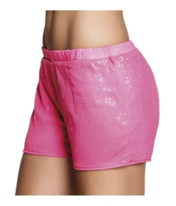 Paillet hotpants neon pink