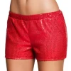 Paillet hot pants Rød