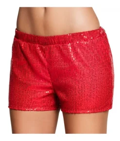 Paillet hot pants Rød