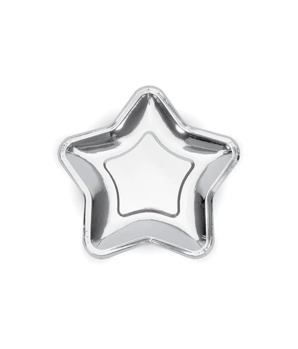 Paptallerkner metallic sølv