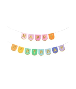 Pastel Happy Birthday banner