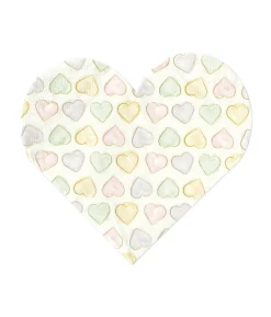 Pastel hjerte servietter, 20 stk
