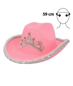 Pink cowboyhat med LED lys