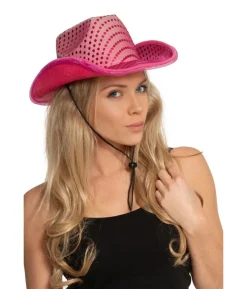 Pink cowboyhat med lys
