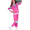 Pink 80er joggingdragt kostume