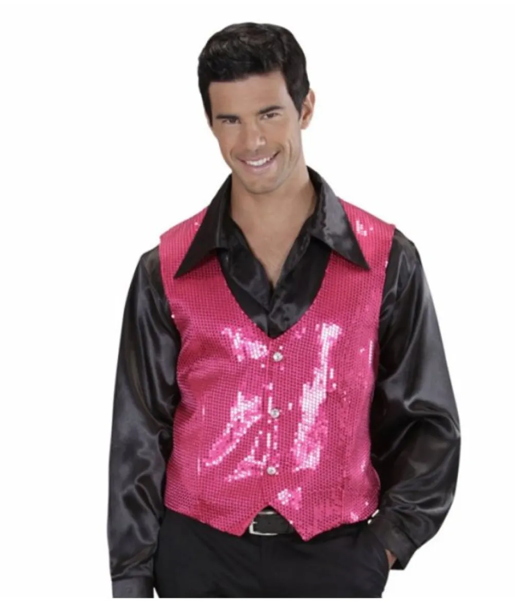 Pink pailletvest