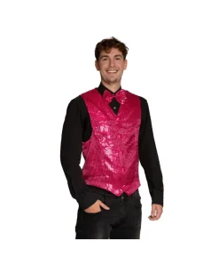Pink pailletvest og butterfly