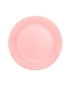 Pink paptallerkner, 23cm 8 stk