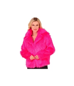 Pink pelsjakke
