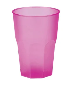 Pink plast drikkeglas 420ml, 6 stk
