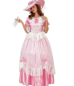 Pink renæssance kjole med hat