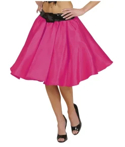 Pink satinskørt