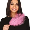 Pink strudsefjer 30 cm, 12 stk