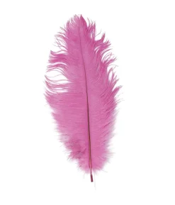 Pink strudsefjer 30 cm, 12 stk