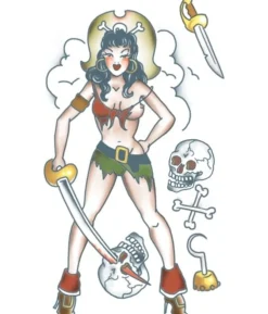 Pirat pin up tatovering