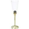 Plastik champagneglas med guld fod, 6 stk