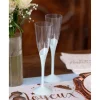 Plastik champagneglas med hvid fod, 6 stk