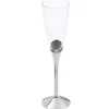 Plastik champagneglas med sølv fod, 6 stk