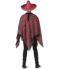 Poncho rød sort