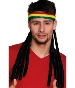 Rasta pandebånd med dreadlocks
