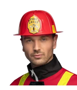 Rød brandmandshjelm