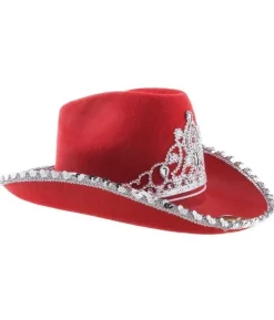 Rød cowboyhat med diadem