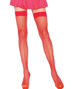 Røde net stockings