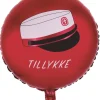 Rød folieballon med studenterhue