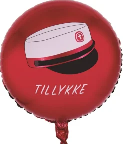 Rød folieballon med studenterhue