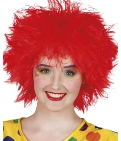 Rød Frizzy paryk