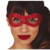 Rød halvmaske med stjerner
