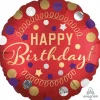 Rød Happy birthday folieballon, 45 cm