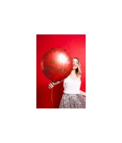Rød Happy Birthday folieballon