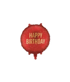 Rød Happy Birthday folieballon