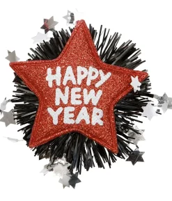 Rød Happy New Year broche