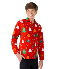 Rød juleskjorte til teens