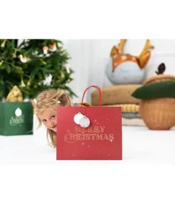 Rød MERRY CHRISTMAS gavepose