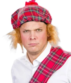 Rød Mr. Tartan hat