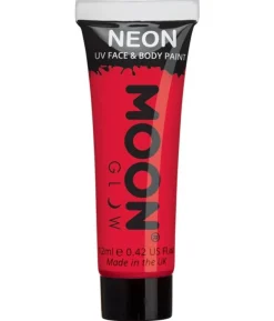Rød neon UV krop og ansigstmaling, 12 ml