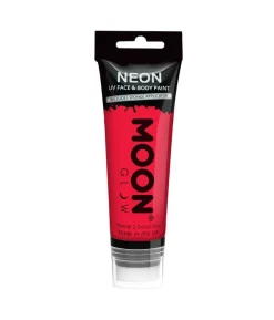 Rød neon UV krop og ansigstmaling, 75 ml.