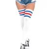 Rød og blå stripet athletic stockings
