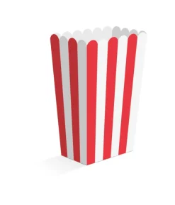 Rød og hvid stribede snack bokse, 8 stk