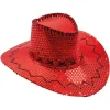 Rød paillet cowboyhat
