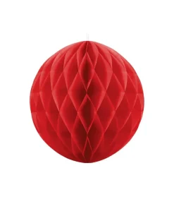 Rød papirvæv kugle, 30 cm