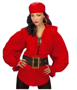Rød piratskjorte