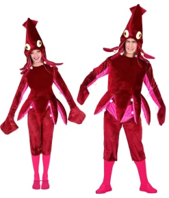 Rødt blæksprutte kostume