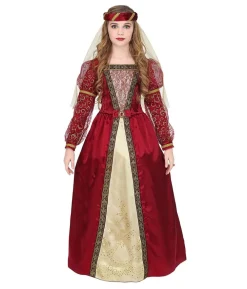 Rødt Middelalder Prinsesse kostume