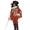 Rødt Musketer kostume