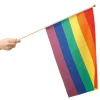 Regnbueflag på pind